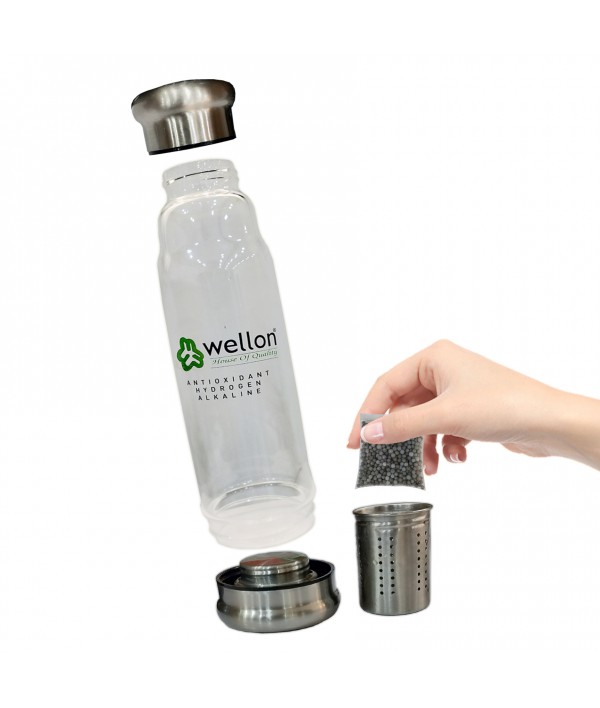 Wellon Alkaline Water Bottle Refillable Filter Pouch for All Types of Alkaline Bottle(1- Carbon, 1- Hydrogen)